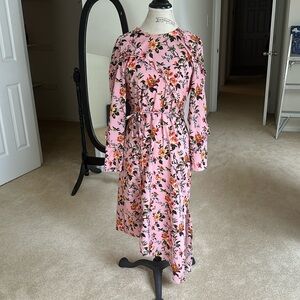 Topshop asymmetrical pink floral dress